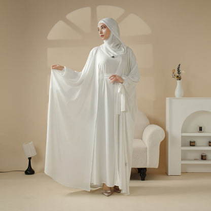 5-Piece Set Farasha Abaya, Premium Farasha Textured Open Abaya (MOA095)