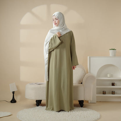 Simple Vintage Pleated Abaya (MA042)